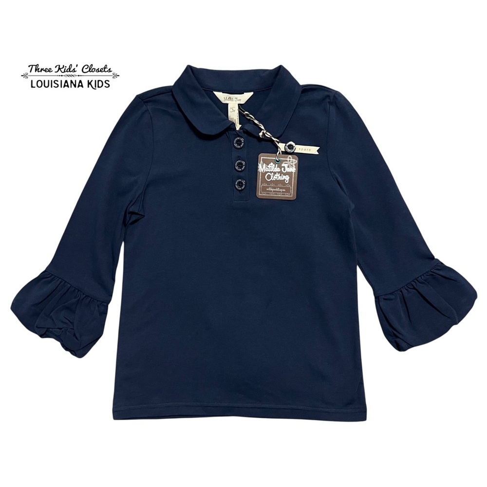 NEW Matilda Jane 8Y Perfectly Paired Peacock Blue Collared Puffer Tee